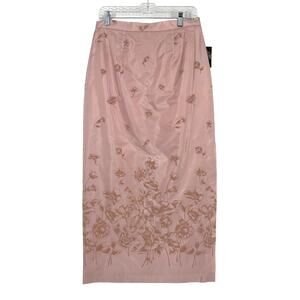 NWT Vintage J.R. Nites Pink Floral Maxi Skirt Size 10 Petite 90s Y2K Wedding